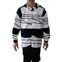 White and black waves Hooded Wind Breaker (Kids) View1