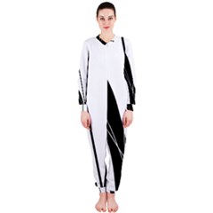 White And Black  Onepiece Jumpsuit (ladies)  by Valentinaart