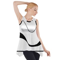 Waves - Black And White Side Drop Tank Tunic by Valentinaart