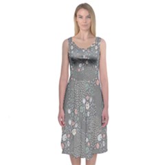 Pastel Flowers Midi Sleeveless Dress by Contest2494934