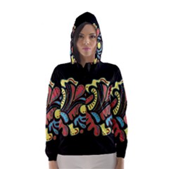 Colorful Abstract Spot Hooded Wind Breaker (women) by Valentinaart