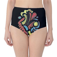 Colorful Abstract Spot High-waist Bikini Bottoms by Valentinaart