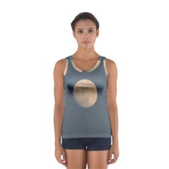 The Moon And Blue Sky Women s Sport Tank Top  by picsaspassion