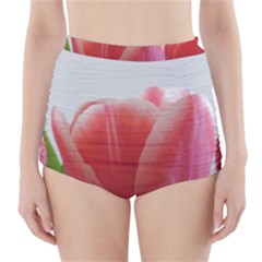 Red Tulips High-waisted Bikini Bottoms by picsaspassion