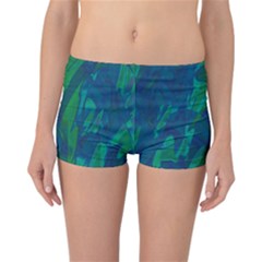 Green And Blue Design Reversible Boyleg Bikini Bottoms by Valentinaart