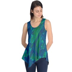 Green And Blue Design Sleeveless Tunic by Valentinaart