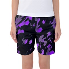 Painter Was Here - Purple Women s Basketball Shorts by Valentinaart