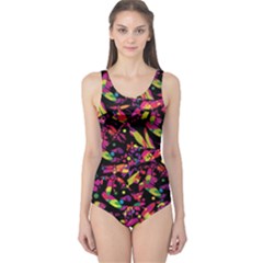 Colorful Dragonflies Design One Piece Swimsuit by Valentinaart