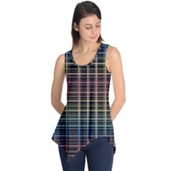 Neon Plaid Design Sleeveless Tunic by Valentinaart