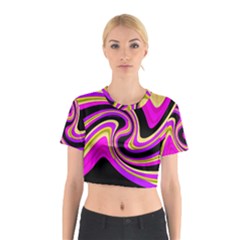 Pink And Yellow Cotton Crop Top by Valentinaart