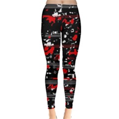 Red Symphony Leggings  by Valentinaart