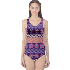 Colorful Tribal Pattern One Piece Swimsuit by DanaeStudio