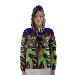 Freaky Friday, Blue Green Hooded Wind Breaker (women) by Fractalworld