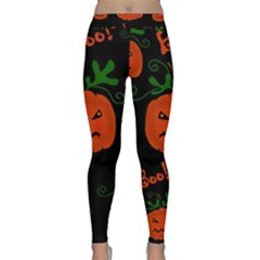 Halloween Pumpkin Pattern Yoga Leggings  by Valentinaart