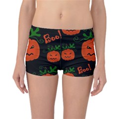 Halloween Pumpkin Pattern Boyleg Bikini Bottoms by Valentinaart