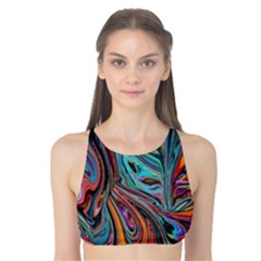 Brilliant Abstract In Blue, Orange, Purple, And Lime-green  Tank Bikini Top by digitaldivadesigns