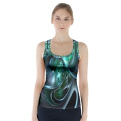 Ws Blue Green Float Racer Back Sports Top by AnjaniArt