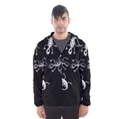 Black And White Lizards Hooded Wind Breaker (men) by Valentinaart