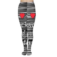 I Love Black And White 2 Women s Tights by Valentinaart