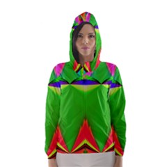 Colorful Abstract Butterfly With Flower  Hooded Wind Breaker (women) by designworld65