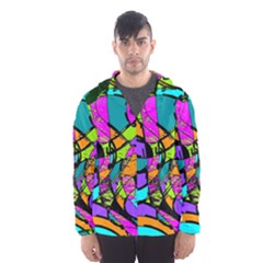 Abstract Sketch Art Squiggly Loops Multicolored Hooded Wind Breaker (men) by EDDArt