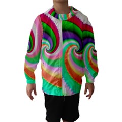 Colorful Spiral Dragon Scales   Hooded Wind Breaker (kids) by designworld65