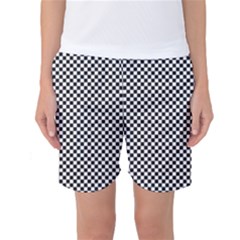 Sports Racing Chess Squares Black White Women s Basketball Shorts by EDDArt