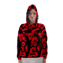 Red Design Hooded Wind Breaker (women) by Valentinaart