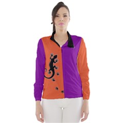 Running Gecko And Tracks Silhouette Black Wind Breaker (women) by EDDArt