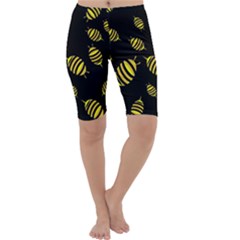Decorative Bees Cropped Leggings  by Valentinaart