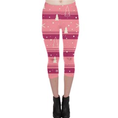 Pink Xmas Capri Leggings  by Valentinaart