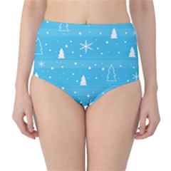 Blue Xmas High-waist Bikini Bottoms by Valentinaart