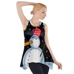 Lonely Snowman Side Drop Tank Tunic by Valentinaart