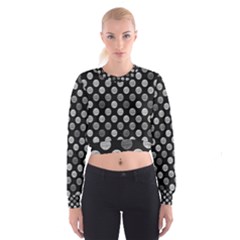 Death Star Polka Dots In Greyscale Women s Cropped Sweatshirt by fashionnarwhal