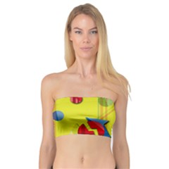 Playful Day - Yellow  Bandeau Top by Valentinaart