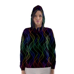 Rainbow Helix Black Hooded Wind Breaker (women) by designworld65