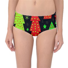 Merry Xmas Mid-waist Bikini Bottoms by Valentinaart