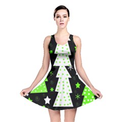 Green Playful Xmas Reversible Skater Dress by Valentinaart