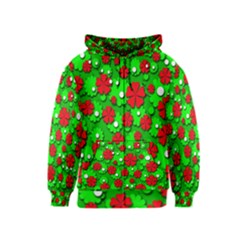 Xmas Flowers Kids  Zipper Hoodie by Valentinaart