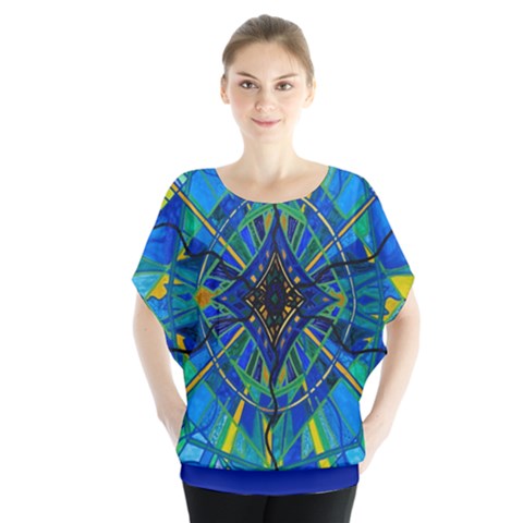 Emotional Expression - Batwing Chiffon Blouse by tealswan