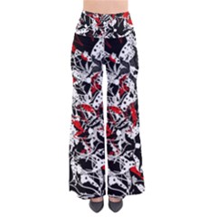 Red Abstract Flowers Pants by Valentinaart