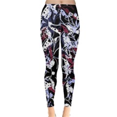 Decorative Abstract Floral Desing Leggings  by Valentinaart