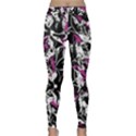 Purple abstract flowers Classic Yoga Leggings View1