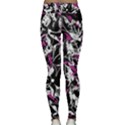 Purple abstract flowers Classic Yoga Leggings View2