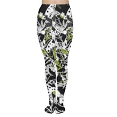 Green Floral Abstraction Women s Tights by Valentinaart