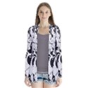 Black and white garden Drape Collar Cardigan View1