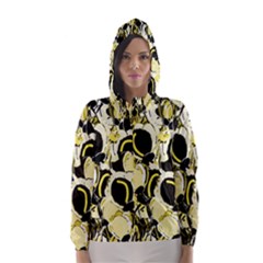 Yellow Abstract Garden Hooded Wind Breaker (women) by Valentinaart