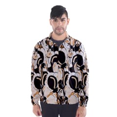 Orange Abstract Garden Wind Breaker (men) by Valentinaart