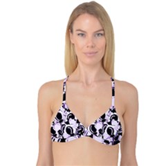 Purple Abstract Garden Reversible Tri Bikini Top by Valentinaart