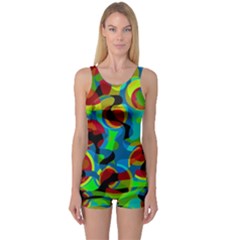 Colorful Smoothie  One Piece Boyleg Swimsuit by Valentinaart